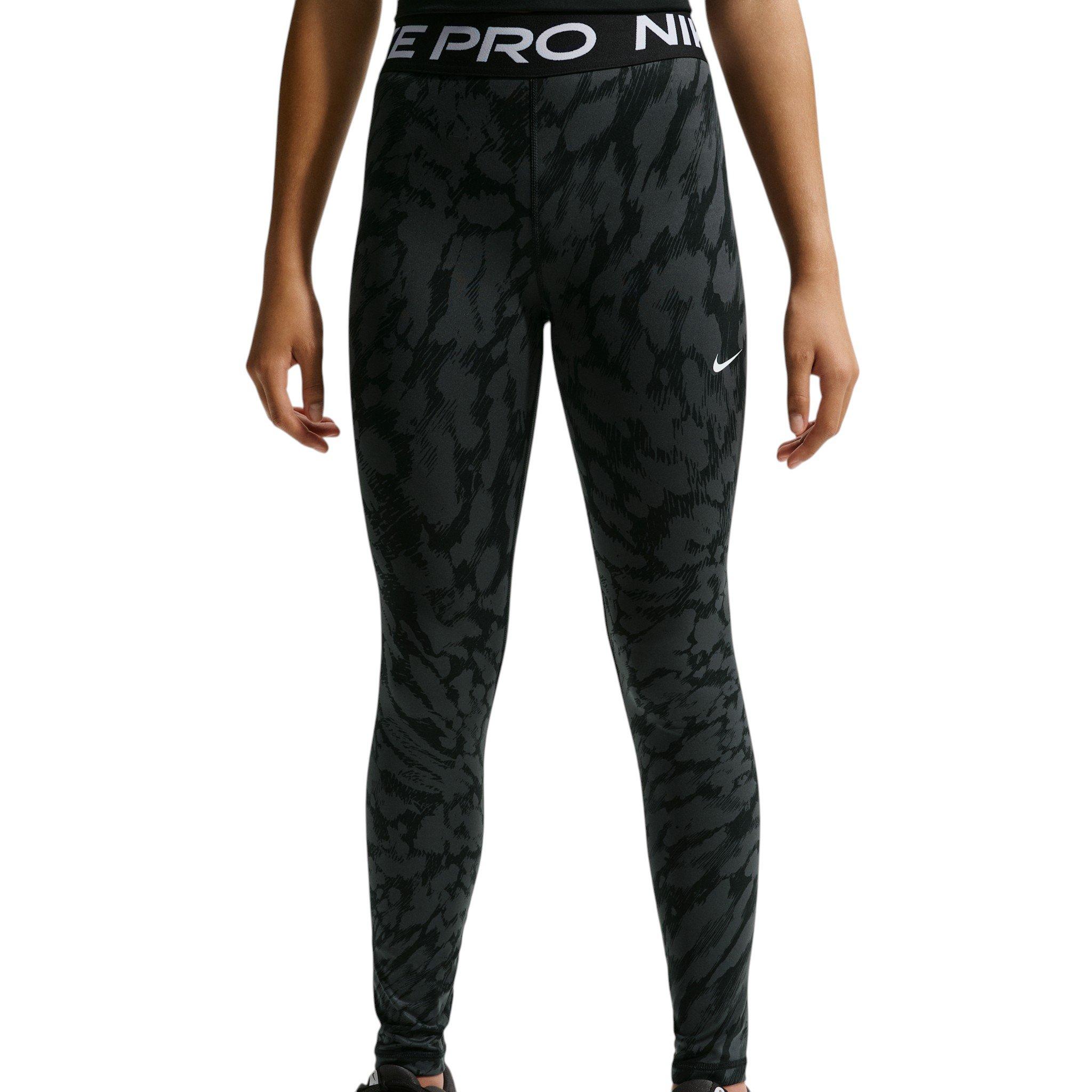Nike Big Girls' Pro AOP Sports Leggings - Black - BLACK